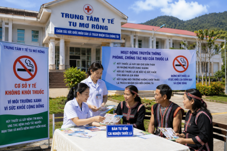 Trung tâm Y tế Tu Mơ Rông triển khai các hoạt động phòng, chống tác hại của thuốc lá năm 2026
